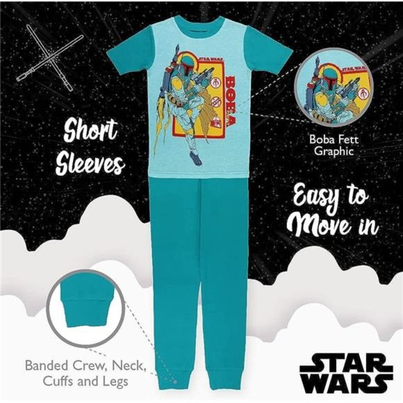 NEW With Tags - Star Wars Boys' 2-Piece Snug-fit Cotton Pajamas Set - Picture 4 of 6